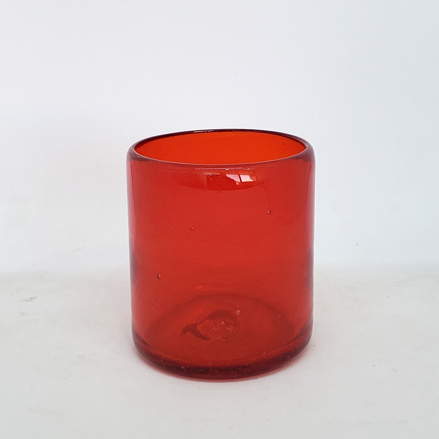 VIDRIO SOPLADO / Vasos chicos 9 oz color Rojo Slido (set de 6)